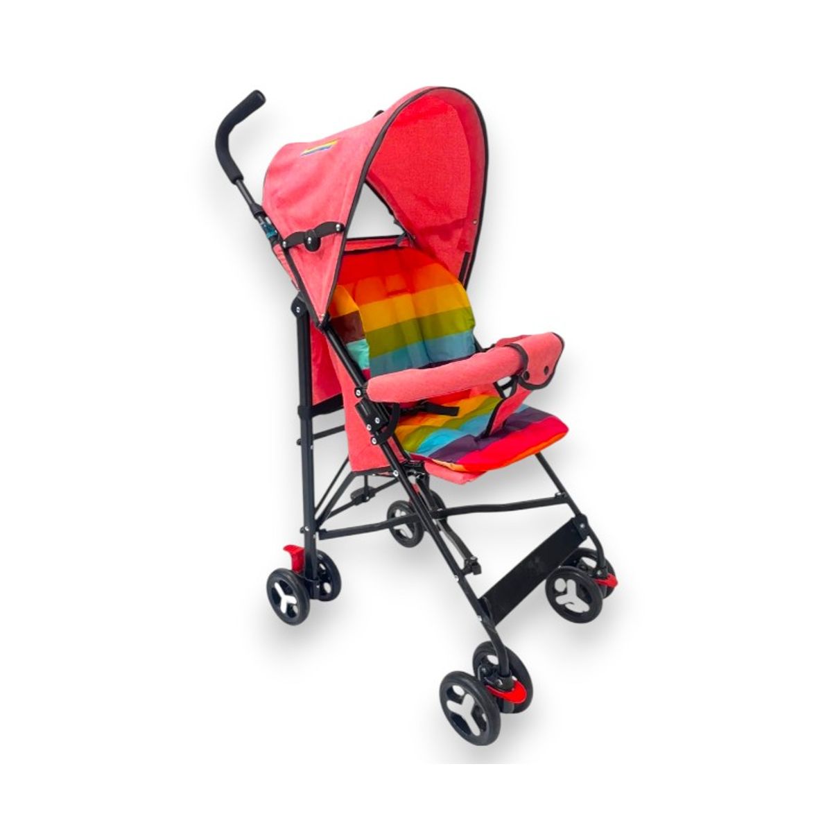 KIDSHOP - Coche Paseador Para Bebe Cierre Facil Multicolor Rosado 8033
