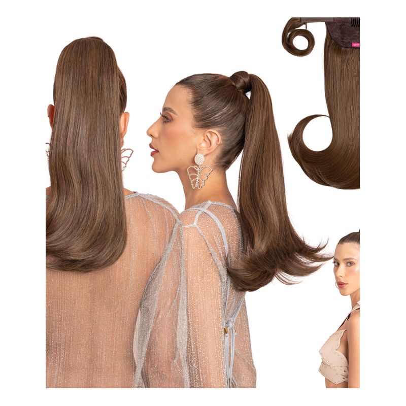MY DOLL HAIR - Ponytail Paris 18 pulgadas - Rubio Oscuro Cenizo