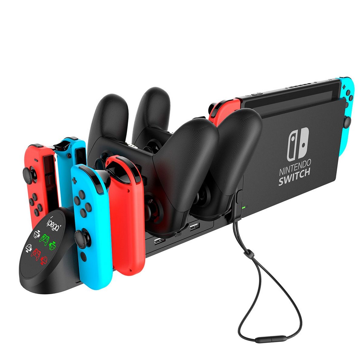 IPEGA - Base Doble Cargador Controles Nintendo Switch Tipo C Pg-9187