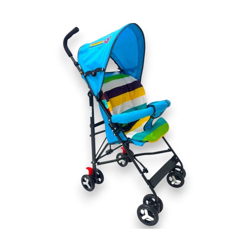 KIDSHOP - Coche Paseador Para Bebe Cierre Facil Multicolor Azul 8033