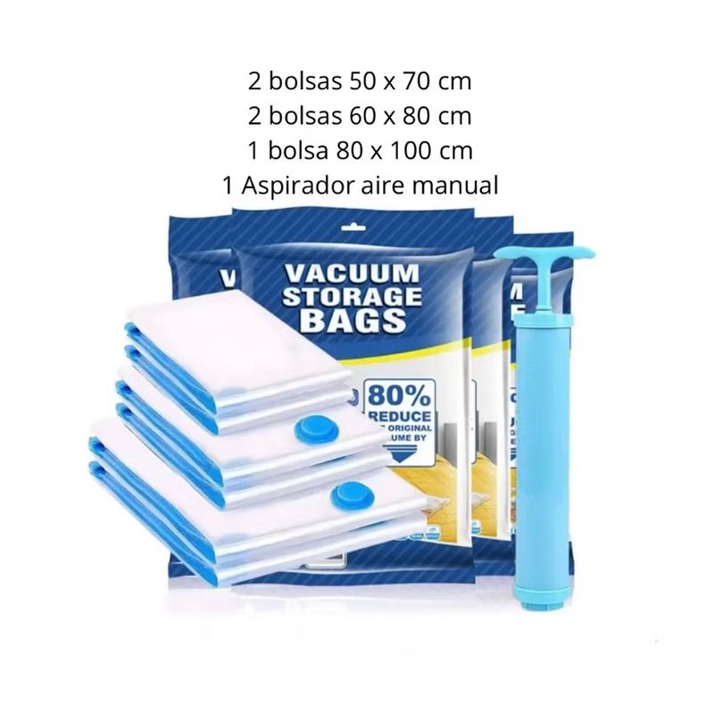 GENERICO - Kit de Bolsas Empacadoras al Vacío para Viaje