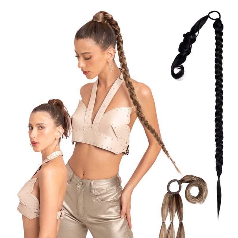 MY DOLL HAIR - Ponytail Trenza Braid It XL 34 pulgadas - Negro