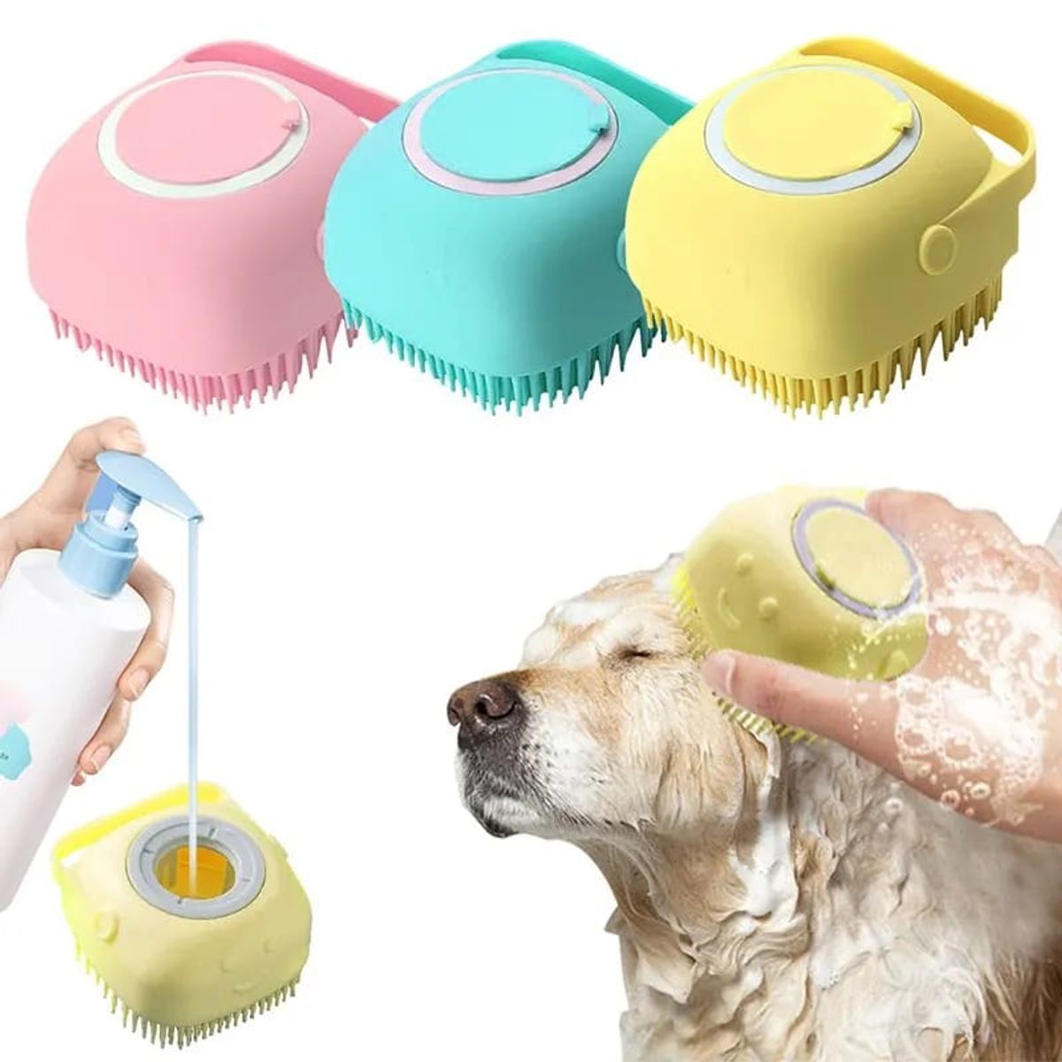 GENERICO - Cepillo Dispensador De Jabon Para Mascotas En Silicona