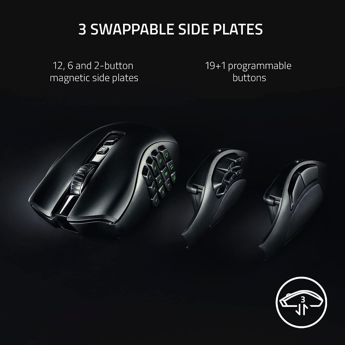 RAZER - Mouse Inalámbrico RAZER NAGA V2 HYPERSPEED Ergonómico