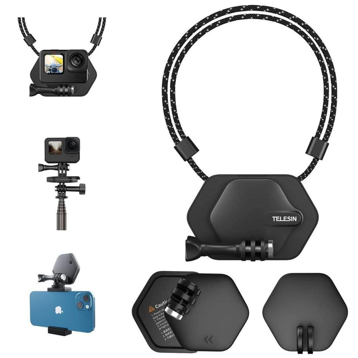GENERICO - Kit expansión Collar magnético para cámaras Insta360 y Gopro