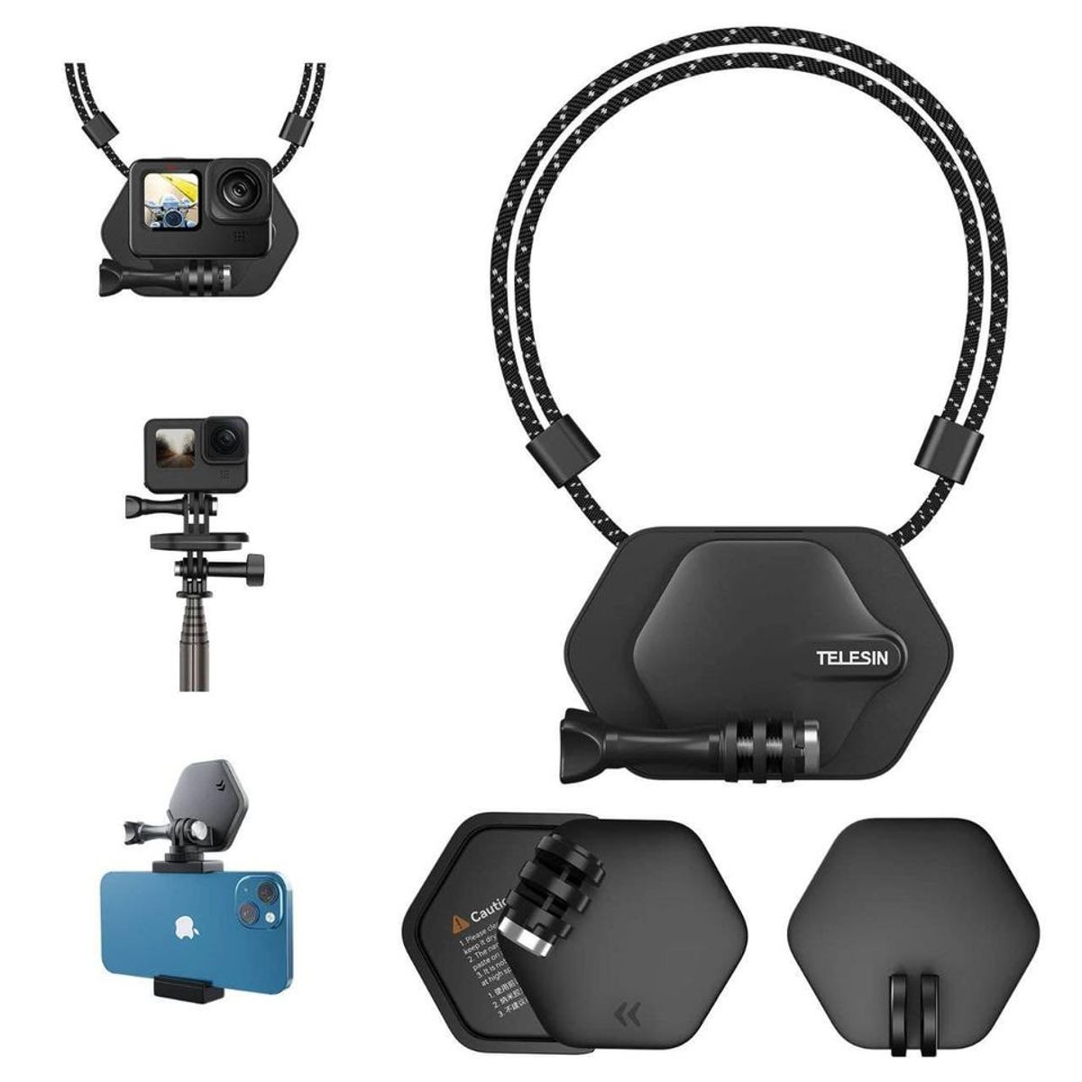 GENERICO - Kit expansión Collar magnético para cámaras Insta360 y Gopro