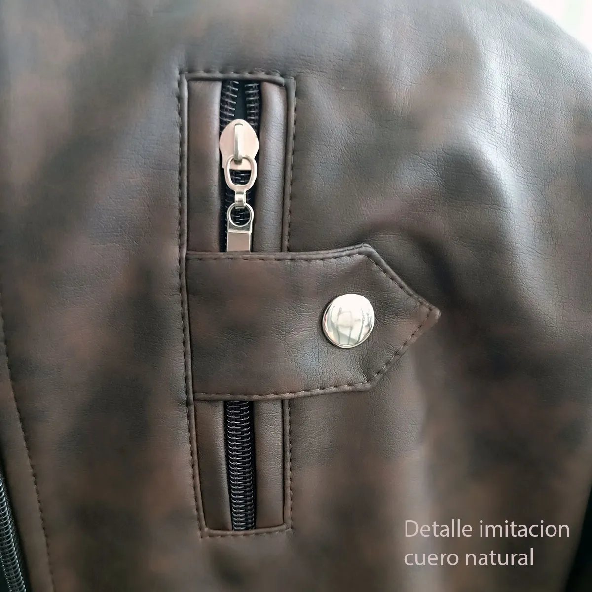 THE CLOTHING COMPANY - Chaqueta Hombre Cuero Sintético Smooth-Negro