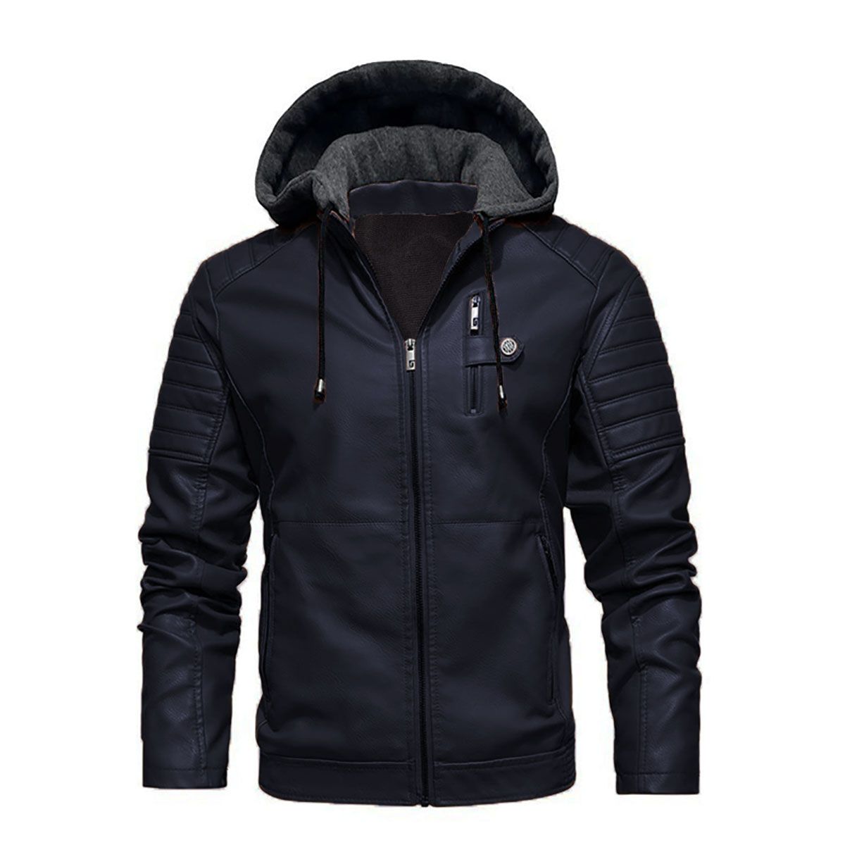 THE CLOTHING COMPANY - Chaqueta Hombre Cuero Sintético Smooth-Negro