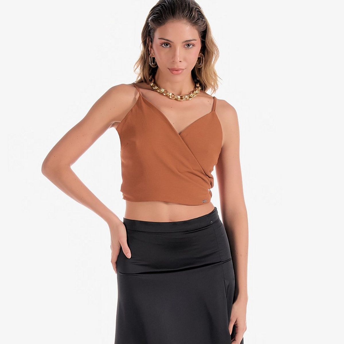 DEREK - Blusa para Mujer con Escote Cruzado  Derek