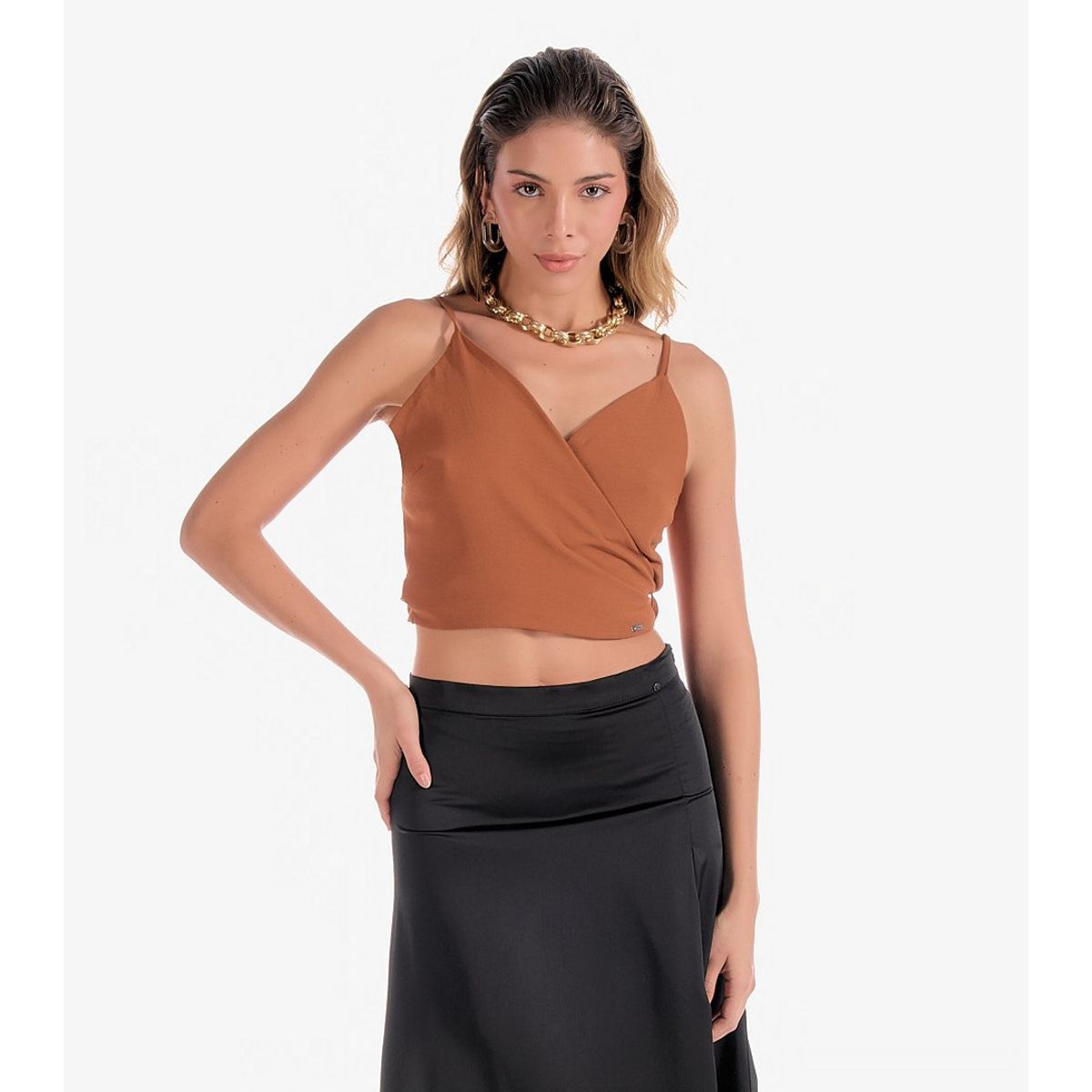 DEREK - Blusa para Mujer con Escote Cruzado  Derek