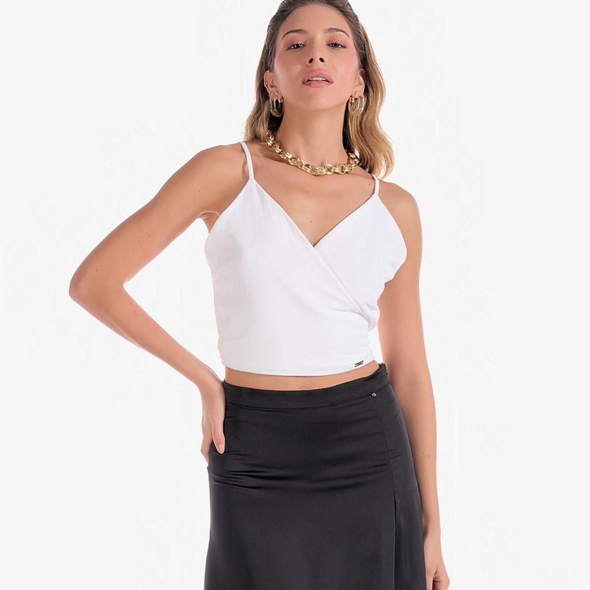 DEREK - Blusa para Mujer con Escote Cruzado  Derek