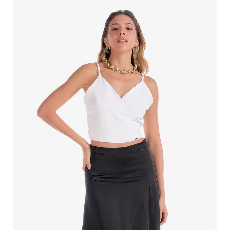 DEREK - Blusa para Mujer con Escote Cruzado  Derek