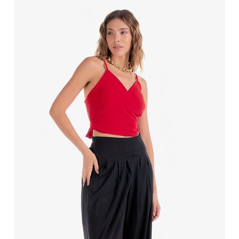 DEREK - Blusa para Mujer con Escote Cruzado  Derek