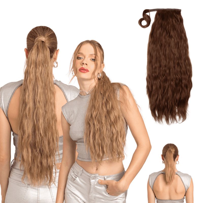 MY DOLL HAIR - Ponytail Ondulada Shak 26 pulgadas - Castaño Cobrizo