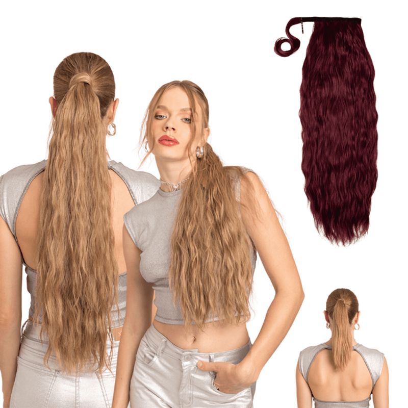 MY DOLL HAIR - Ponytail Ondulada Shak 26 pulgadas - Borgoña