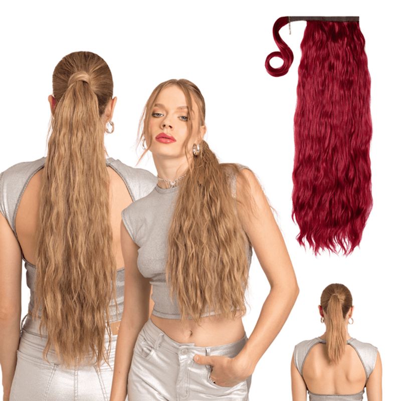 MY DOLL HAIR - Ponytail Ondulada Shak 26 pulgadas - Rojo