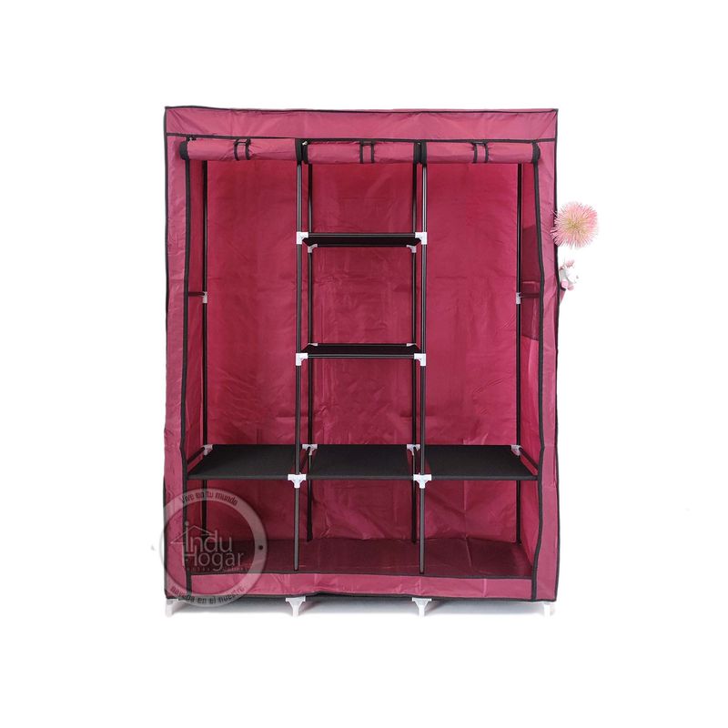 INDUHOGAR - Closet doble desarmable con forro vinotinto marca induhogar