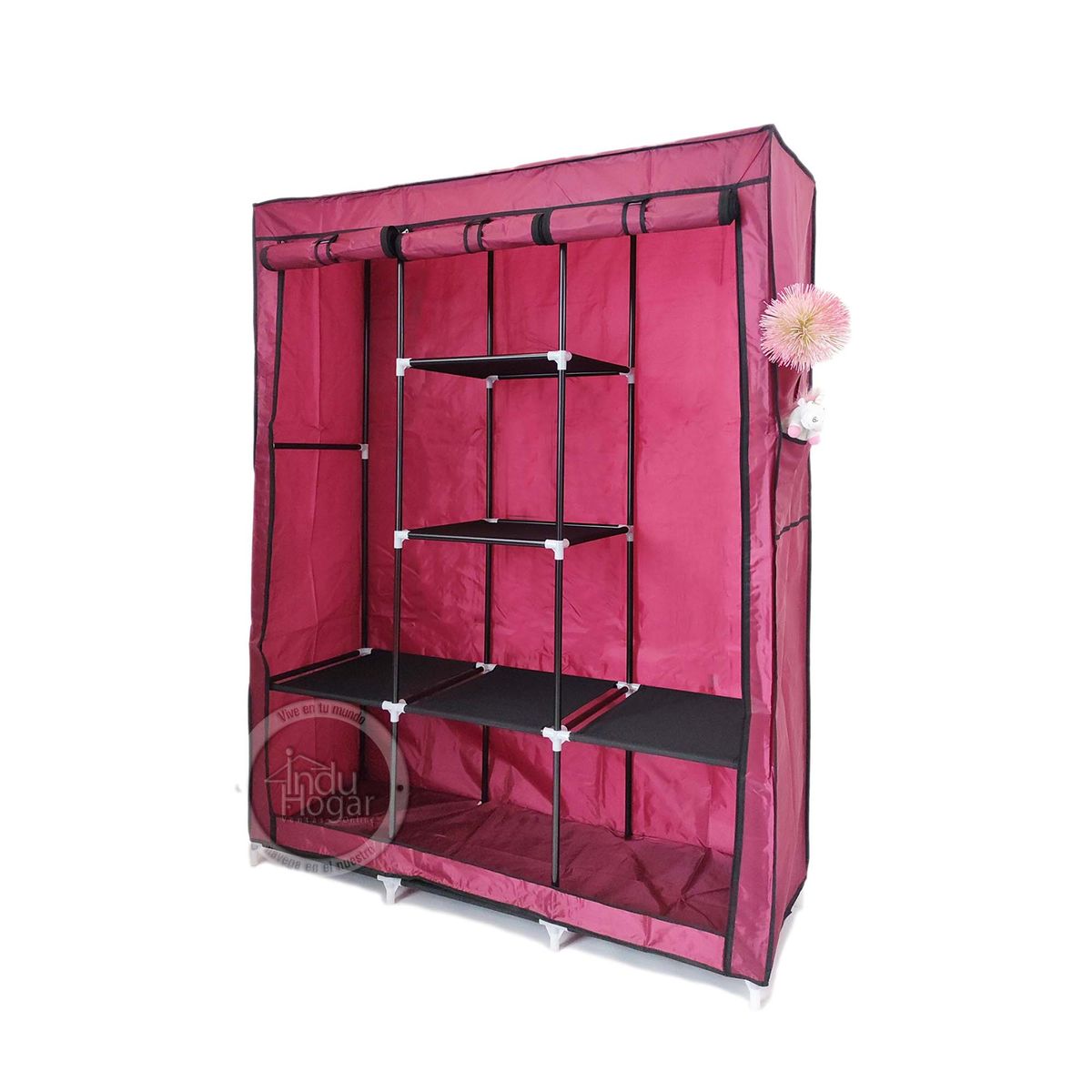 INDUHOGAR - Closet doble desarmable con forro vinotinto marca induhogar
