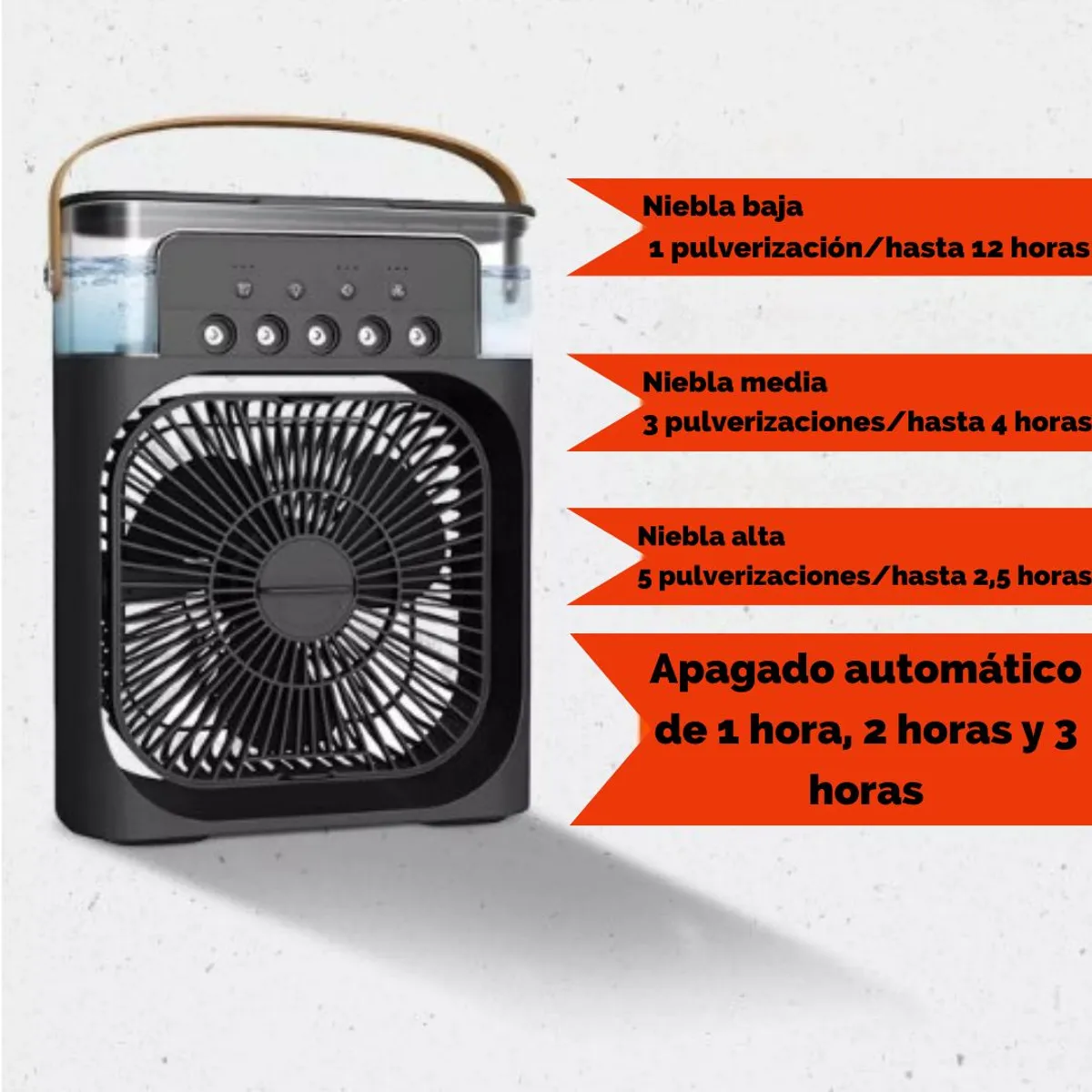 GENERICO - Ventilador Humidificador Luz Led CoolAir 3 En 1