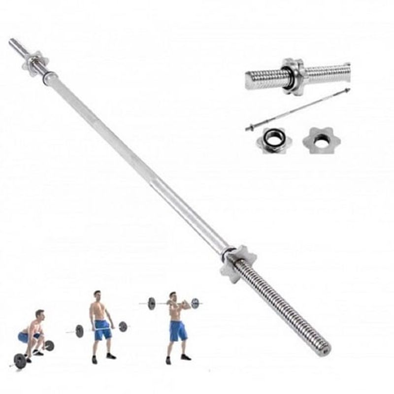 GENERICO - Barra Recta 150 Cm Importada Maciza Gym Ejercicios