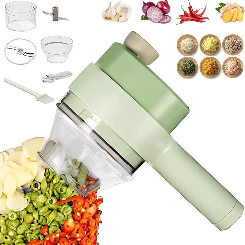 GENERICO - Picador Eléctrico Mezclador Cortadora Verduras Y Alimentos 4 en 1