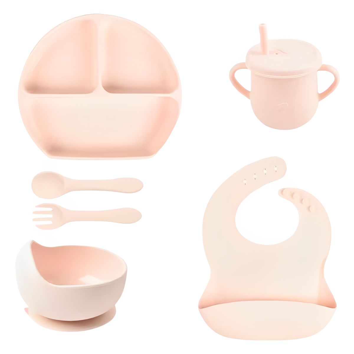 GENERICO - Juego De Vajilla Para Bebes Con Antideslizantes En Silicona