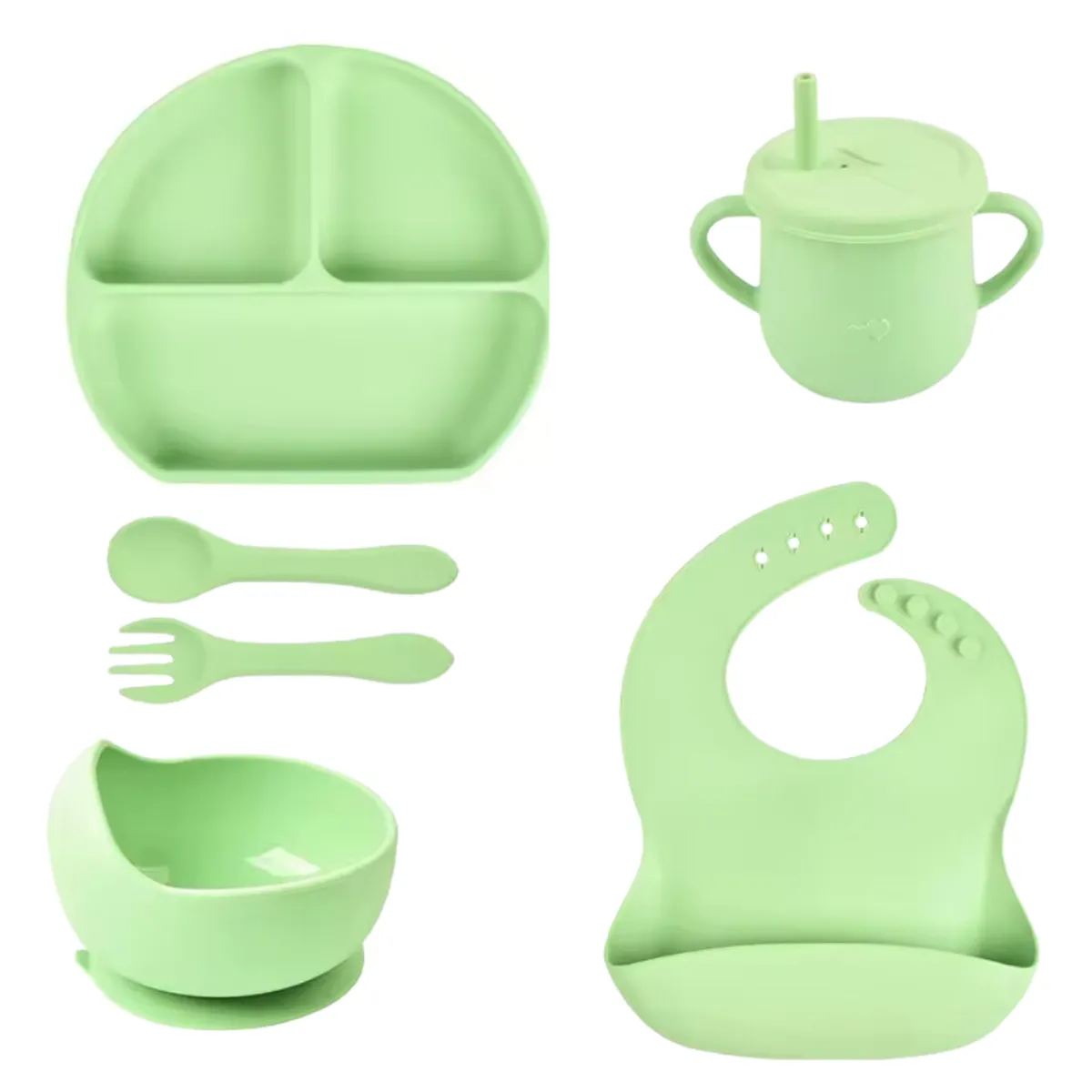 GENERICO - Juego De Vajilla Para Bebes Con Antideslizantes En Silicona