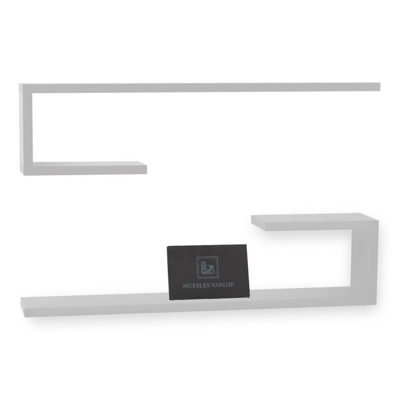GENERICO - Repisas Flotantes Tipo C Blanco Set X 2 Un Decoracion Moderna