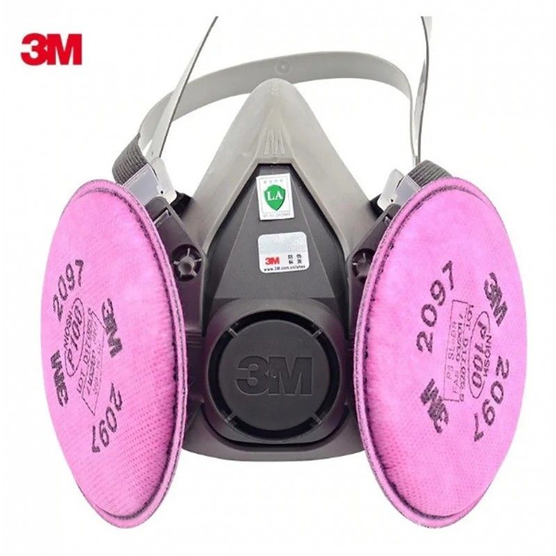 3M - Respirador 3m 6200 Con Doble Filtro 2097