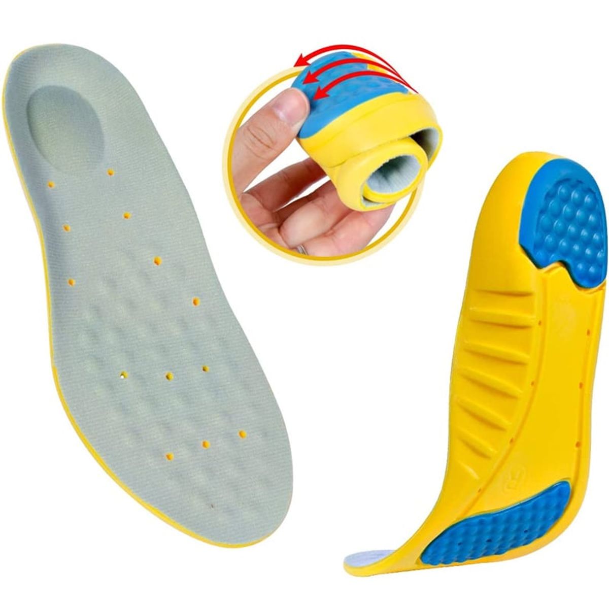 GENERICO - Plantilla Ortopédica Pie Plano Deportivas Antideslizantes - Gris 34-36