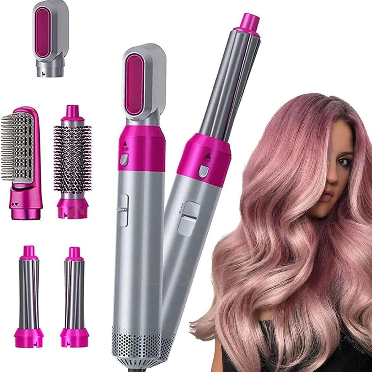 GENERICO - Cepillo Secador Vertical Voluminizador Cabello 5 En 1