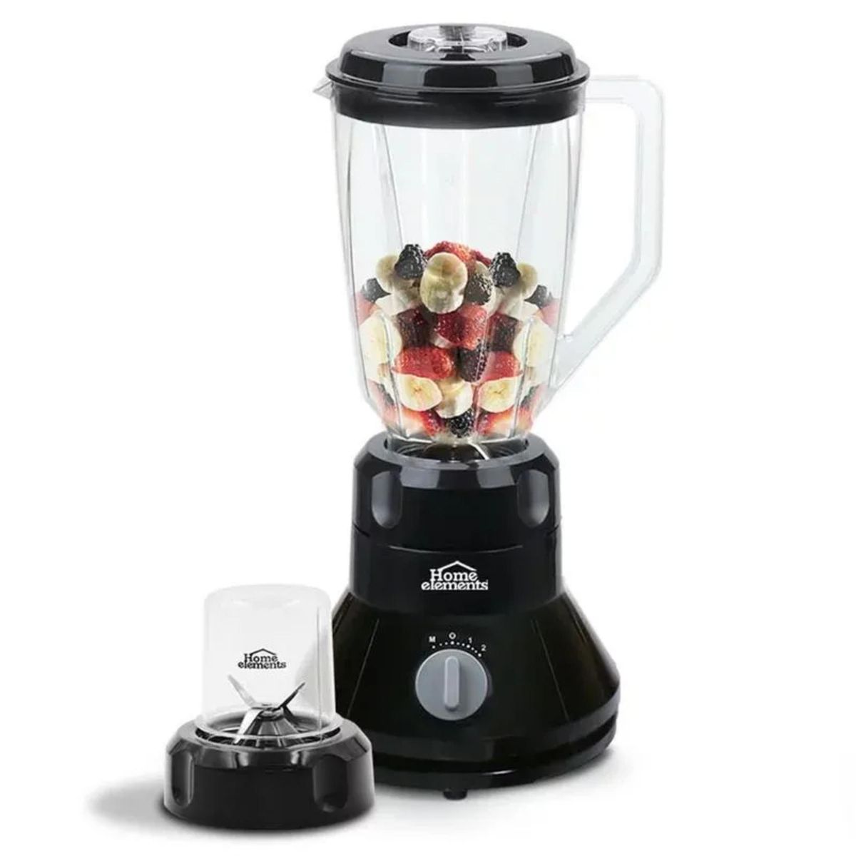 HOME ELEMENTS - Licuadora Vaso Platico 2 Velocidades 2 Litros Negra HELVP500N