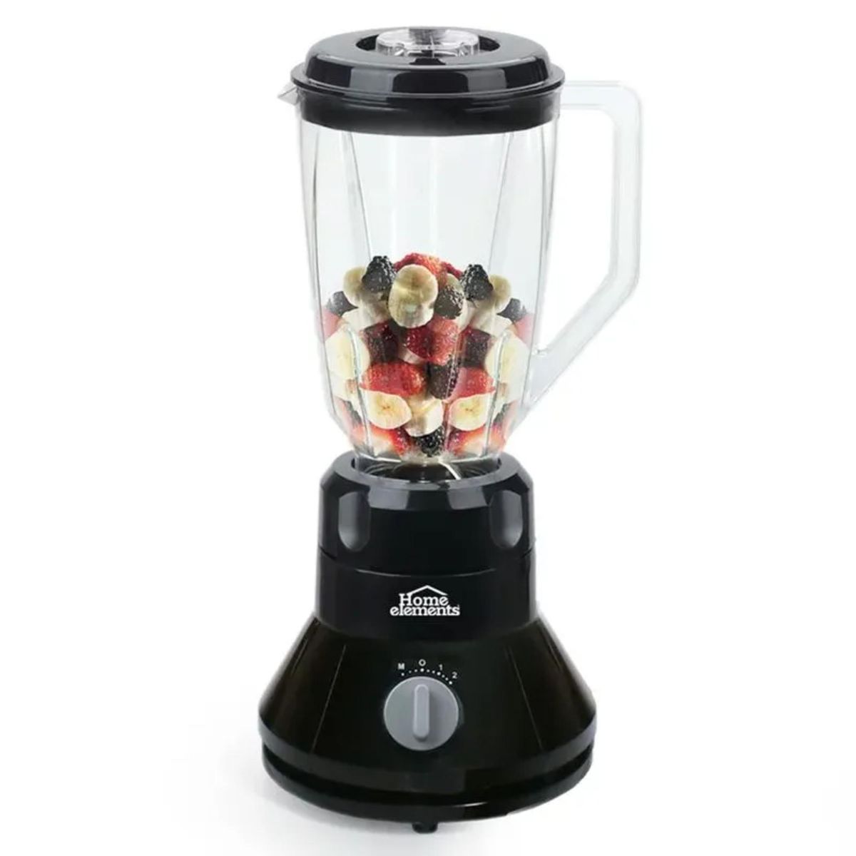 HOME ELEMENTS - Licuadora Vaso Platico 2 Velocidades 2 Litros Negra HELVP500N