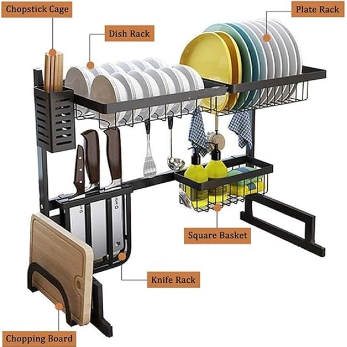 GENERICO - Organizador Locero Escurridor Platero Fregadero Lavaplatos 85cm