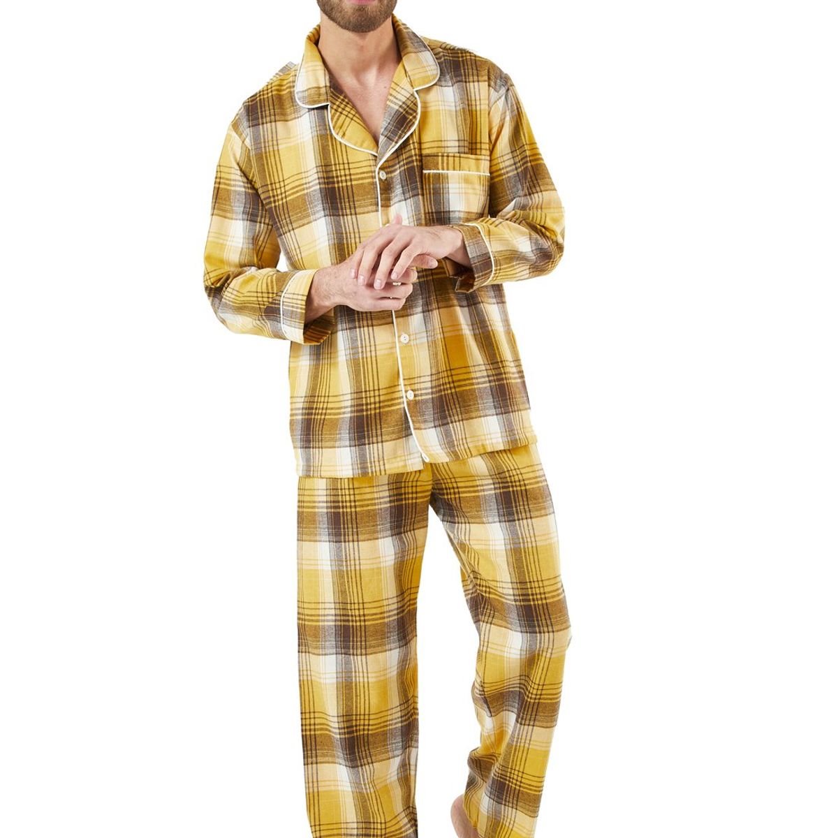 SANTANA - Pijama Hombre Leñadora Oro