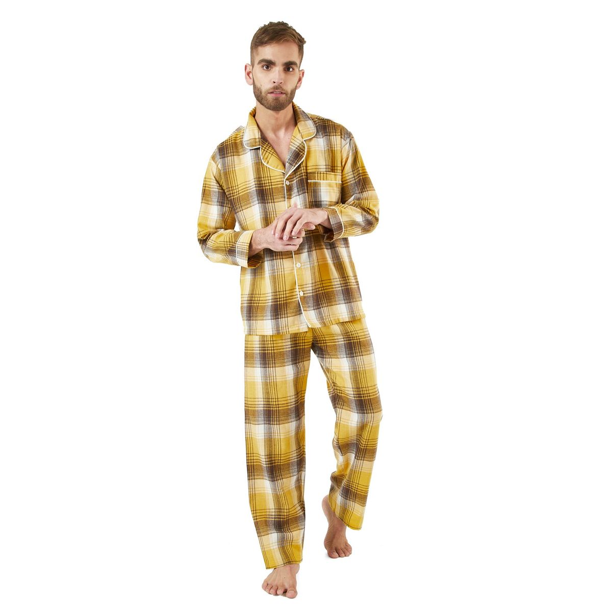 SANTANA - Pijama Hombre Leñadora Oro