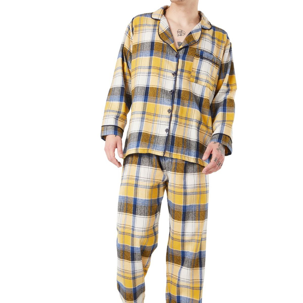 SANTANA - Pijama Hombre Leñadora Dorado