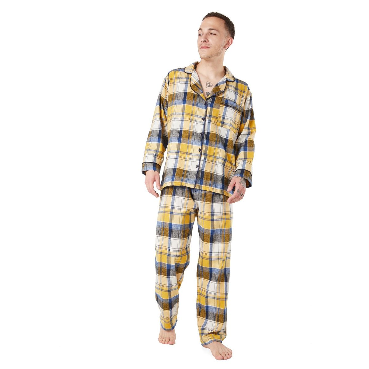 SANTANA - Pijama Hombre Leñadora Dorado