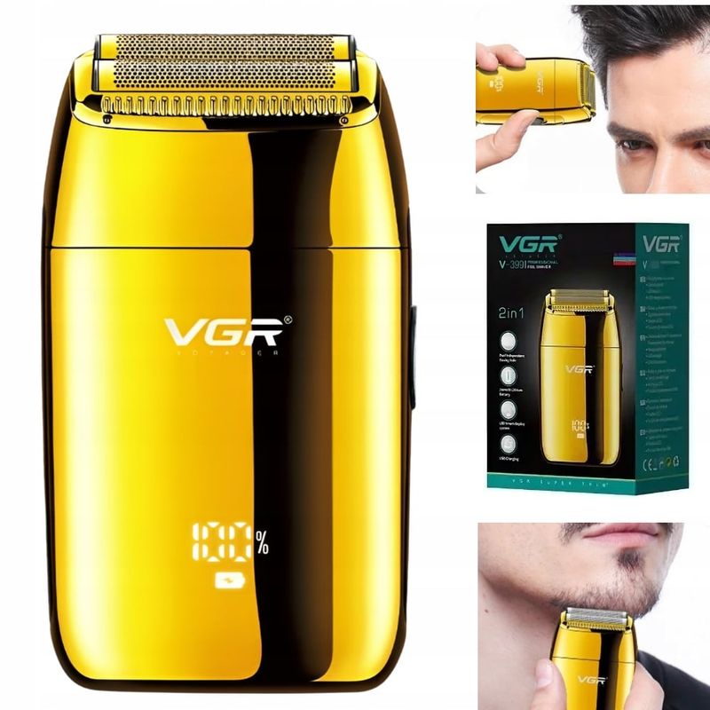VGR - Afeitadora Eléctrica Hombre Shaver Vgr V-399 Rasuradora Usb