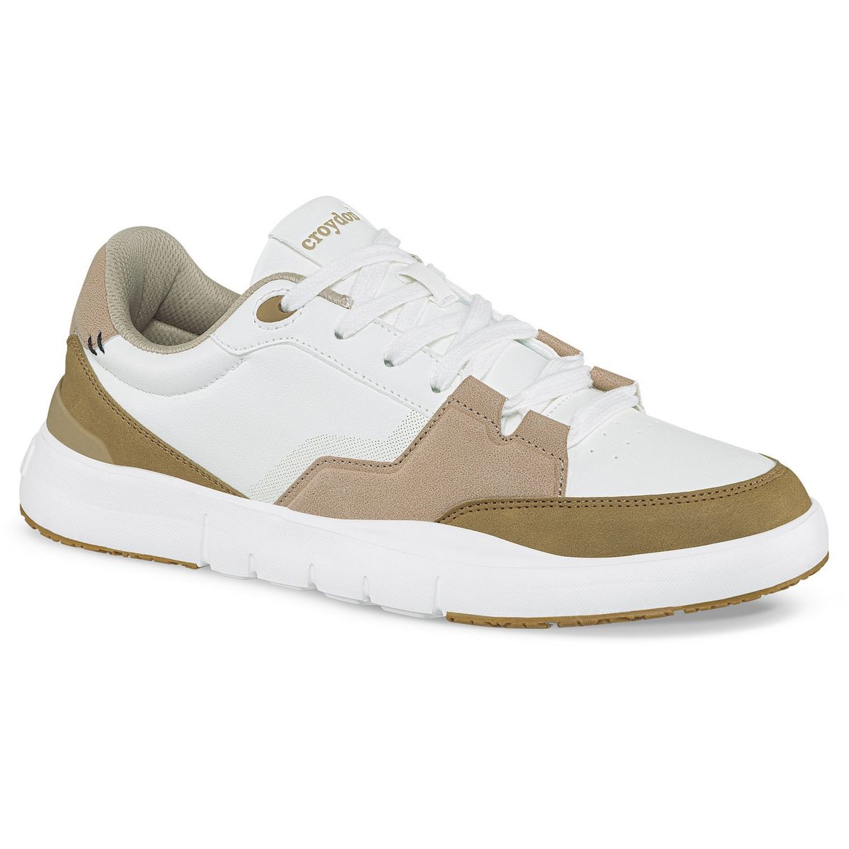 CROYDON - Tenis Casuales Agrar Blanco-Café Croydon para Hombre