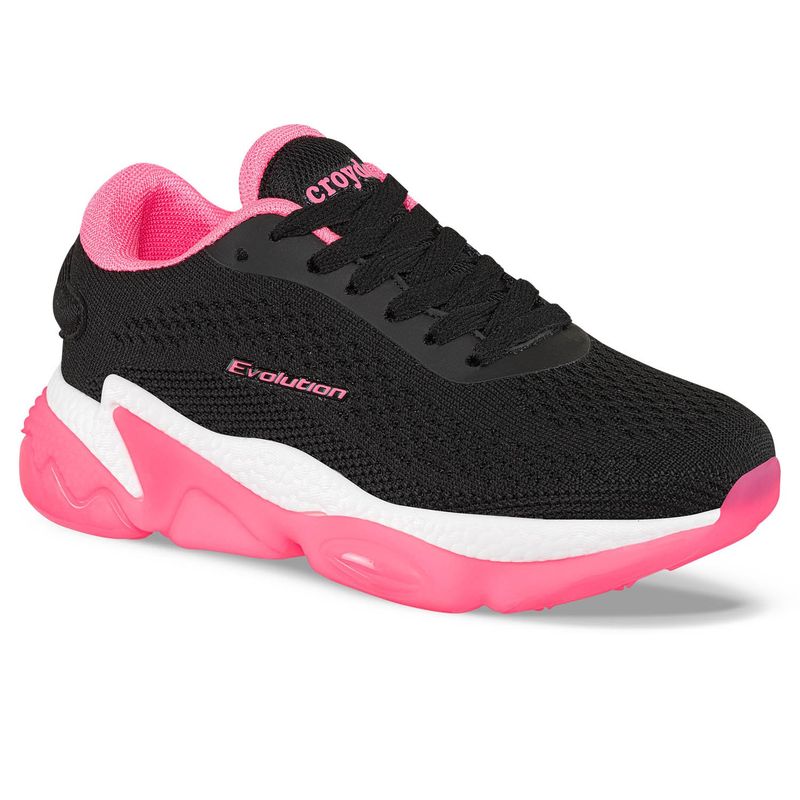 CROYDON - Tenis Running Murin Negro-Fucsia para Niña Croydon