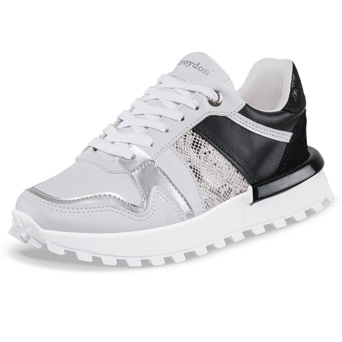 CROYDON - Tenis Urbanos Alixa Blanco-Plata Croydon para Mujer