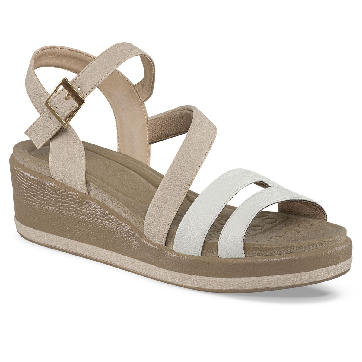 CROYDON - Sandalias Tacón Sindy Beige-Blanco Croydon para Mujer