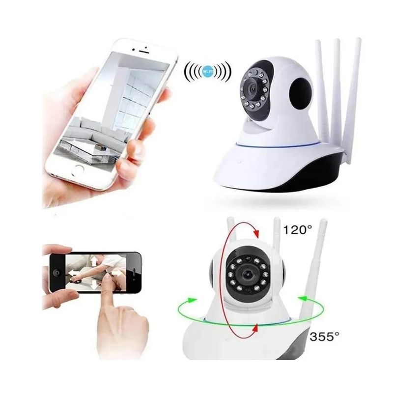 GENERICO - Cámara Robótica Seguridad Wifi 3 Antenas 360