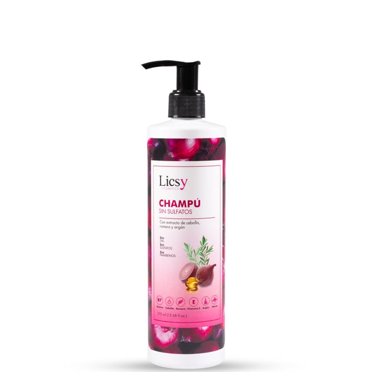 LICSY - Champú Sin Sulfatos con Cebolla y Romero 375ml