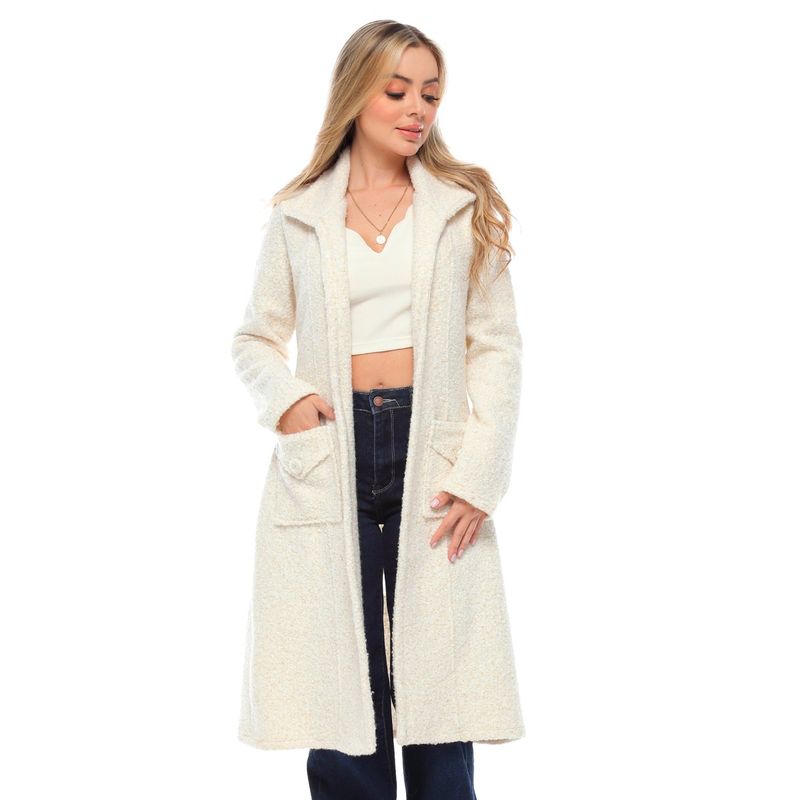SYK - Gaban Abrigo  Para Mujer De Paño largo beige
