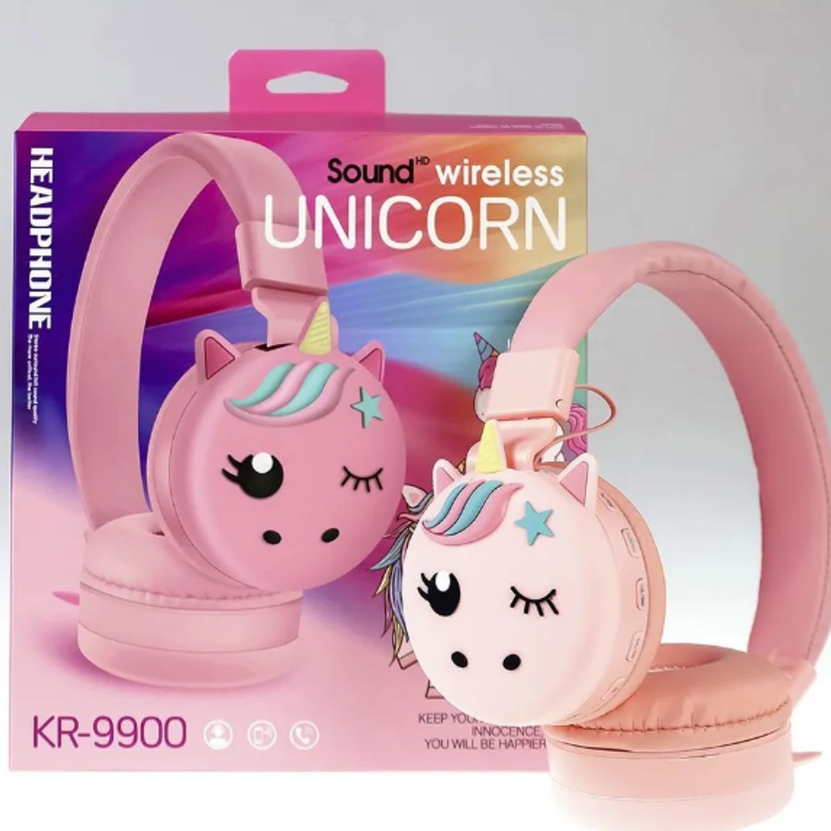 GENERICO - Diadema Audífonos Bluetooth Unicornio Inalámbrica Kr-9900