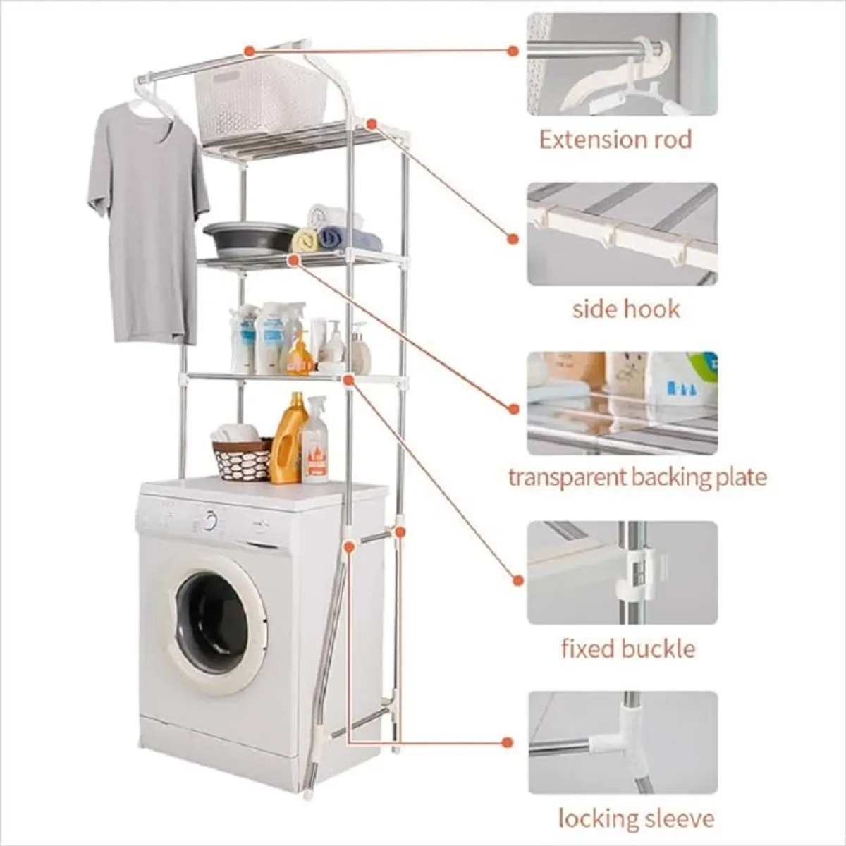 GENERICO - Organizador para lavadora Estanteria para tus productos de limpieza