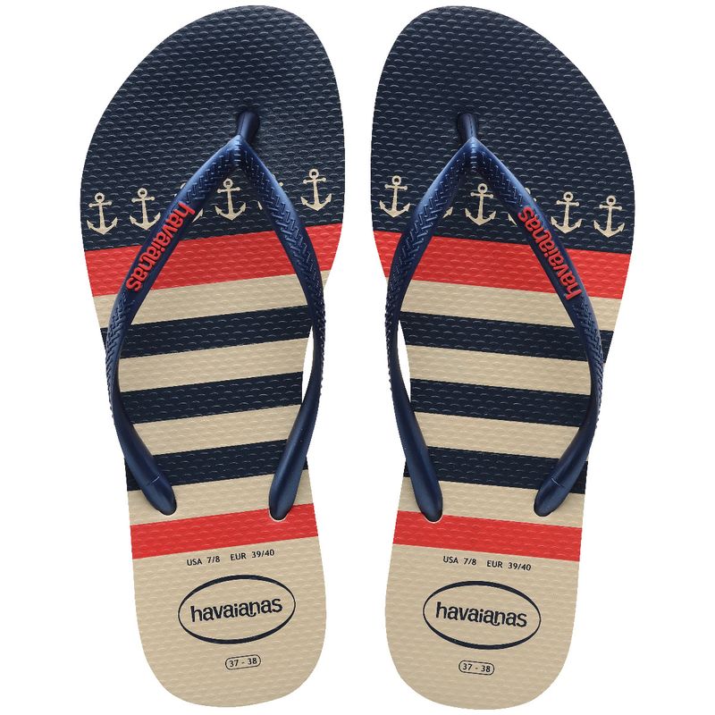 HAVAIANAS - Chanclas Sandalias Havaianas Slim Nautical Mujer Azul