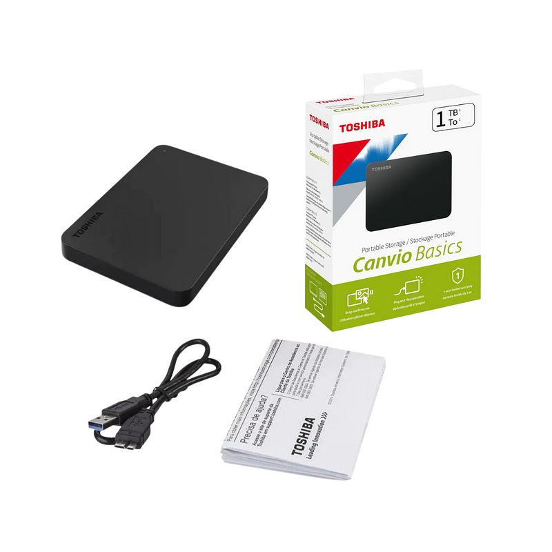 TOSHIBA - Disco Duro Externo Toshiba 1 Tb Canvio Basics 3.0